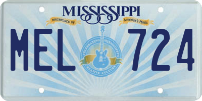 MS license plate MEL724