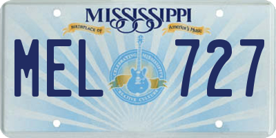 MS license plate MEL727