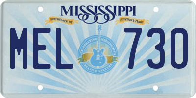 MS license plate MEL730