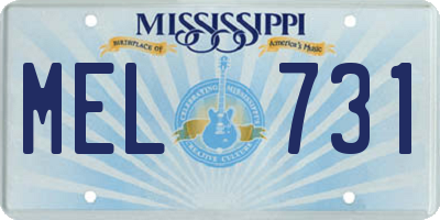 MS license plate MEL731