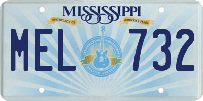MS license plate MEL732