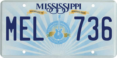 MS license plate MEL736