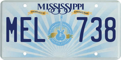 MS license plate MEL738