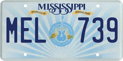 MS license plate MEL739