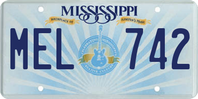 MS license plate MEL742