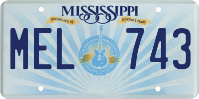 MS license plate MEL743
