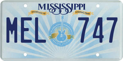 MS license plate MEL747