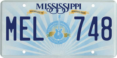 MS license plate MEL748