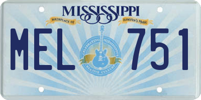 MS license plate MEL751