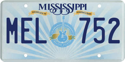 MS license plate MEL752