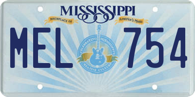 MS license plate MEL754