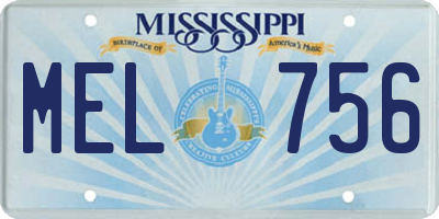 MS license plate MEL756