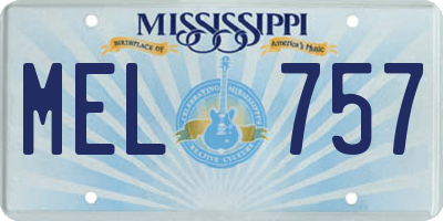 MS license plate MEL757