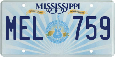 MS license plate MEL759