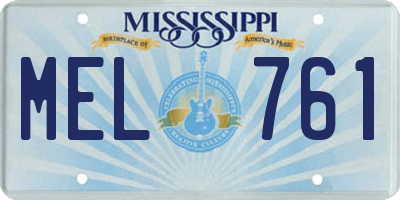 MS license plate MEL761