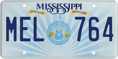 MS license plate MEL764