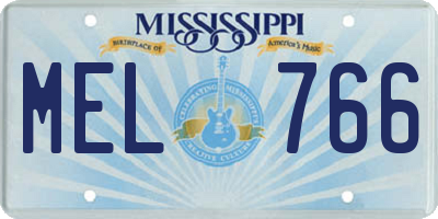 MS license plate MEL766