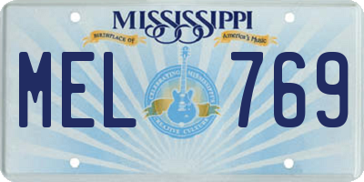 MS license plate MEL769