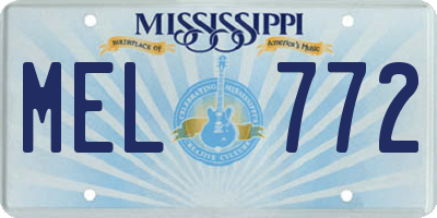 MS license plate MEL772