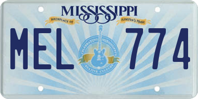 MS license plate MEL774