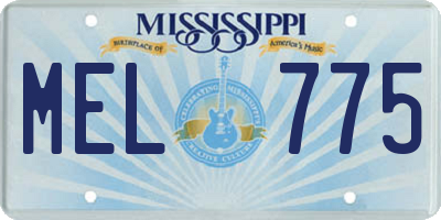 MS license plate MEL775