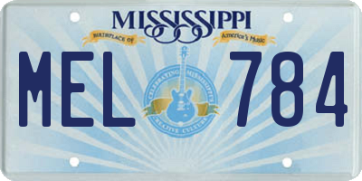 MS license plate MEL784