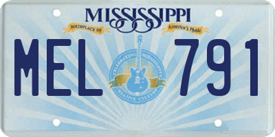 MS license plate MEL791
