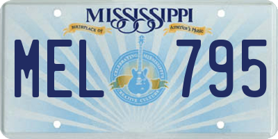 MS license plate MEL795