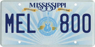 MS license plate MEL800