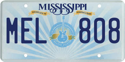 MS license plate MEL808
