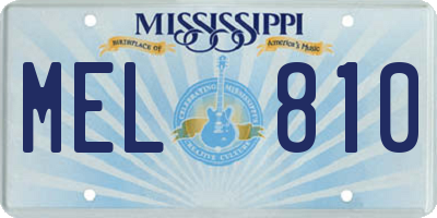 MS license plate MEL810