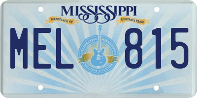 MS license plate MEL815