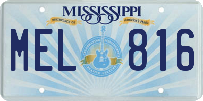 MS license plate MEL816
