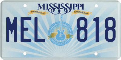 MS license plate MEL818