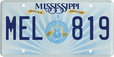 MS license plate MEL819