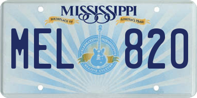 MS license plate MEL820