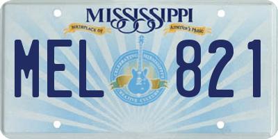 MS license plate MEL821