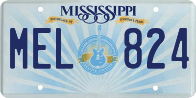MS license plate MEL824