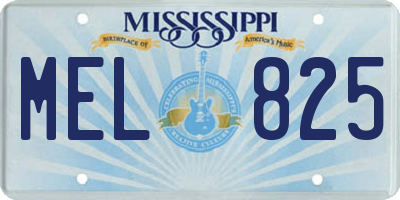 MS license plate MEL825