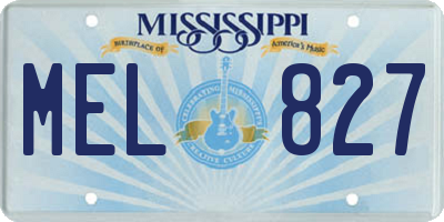 MS license plate MEL827