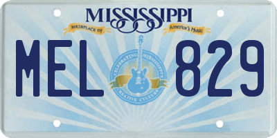 MS license plate MEL829
