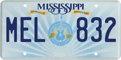 MS license plate MEL832