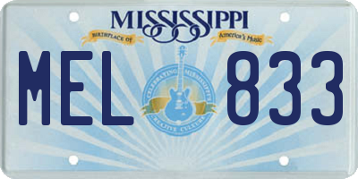 MS license plate MEL833
