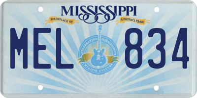 MS license plate MEL834