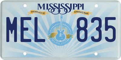 MS license plate MEL835