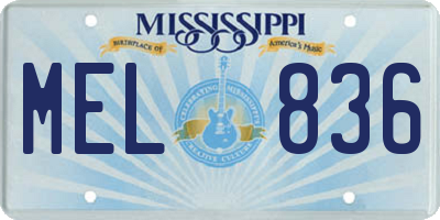 MS license plate MEL836