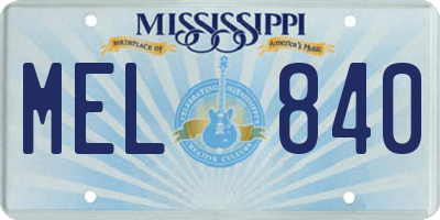 MS license plate MEL840
