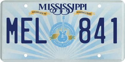 MS license plate MEL841