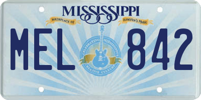 MS license plate MEL842