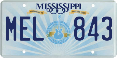MS license plate MEL843